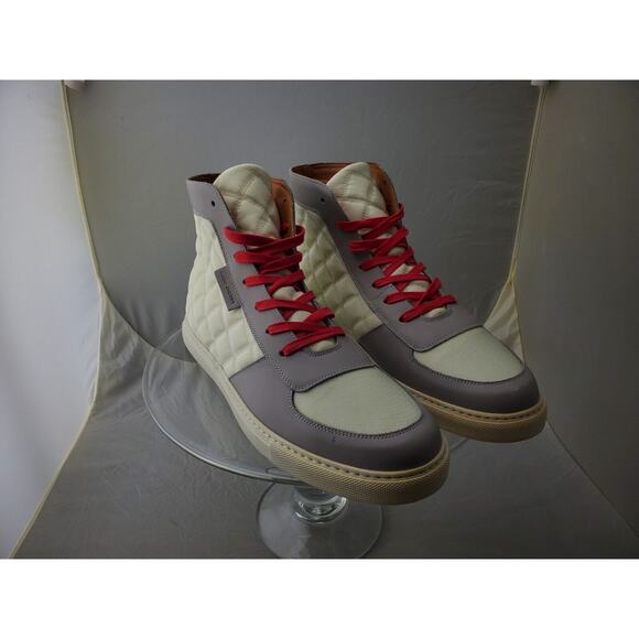 Marc Jacob Mens Size US 11 White Quilted Hi Top Lace up Sneakers Trainers - Picture 1 of 8